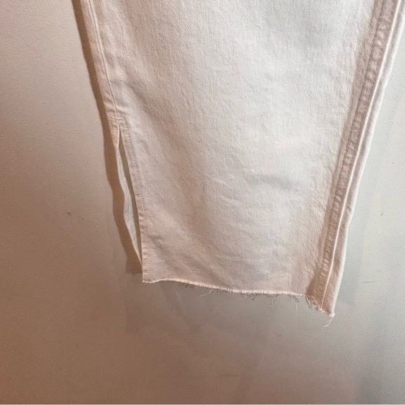 GAP Sz 30 90s Loose Mid Rise Raw Hem Slits 5 Pockets  White Jeans New with Tags - Picture 7 of 11